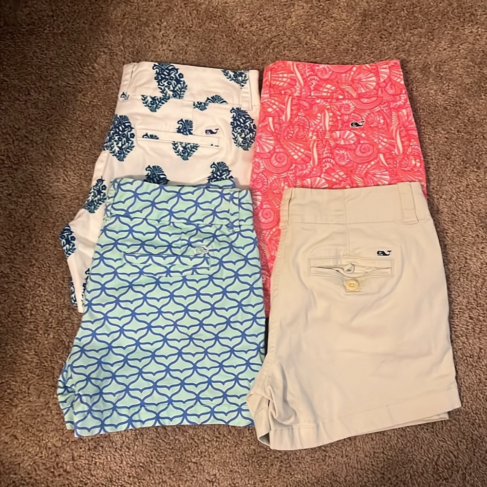 LOT of 4: Vineyard Vines Cotton Shorts 3.5 inseam